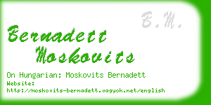 bernadett moskovits business card